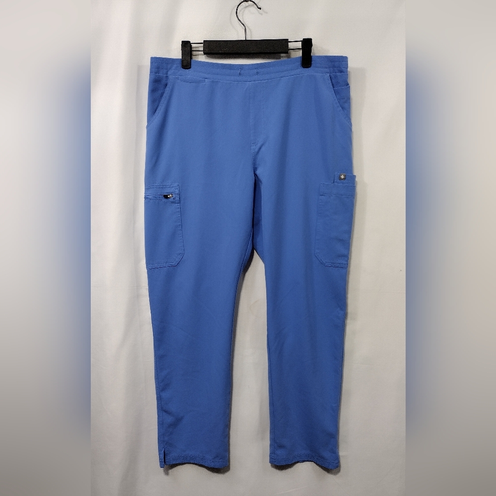 Figs High Waisted Yola Skinny Scrub Pants Womens L Blue Workwear Doctor Nurse